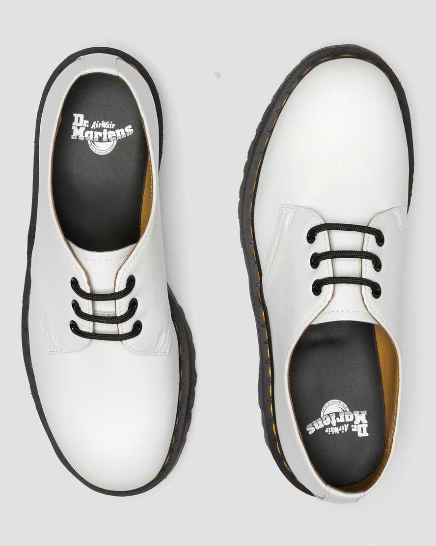 vita dr martens 1461 smooth platåskor för dam