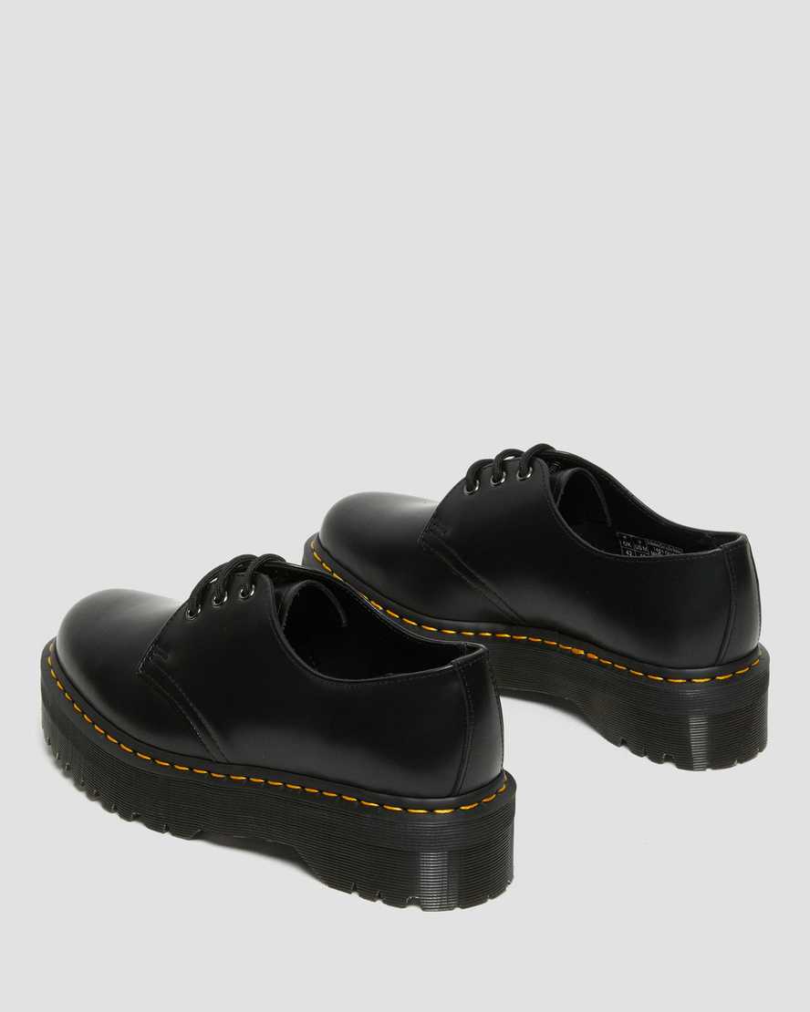 svarta dr martens 1461 smooth platåskor för dam