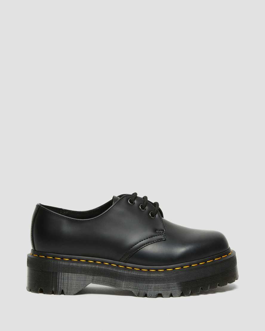 svarta dr martens 1461 smooth platåskor för dam
