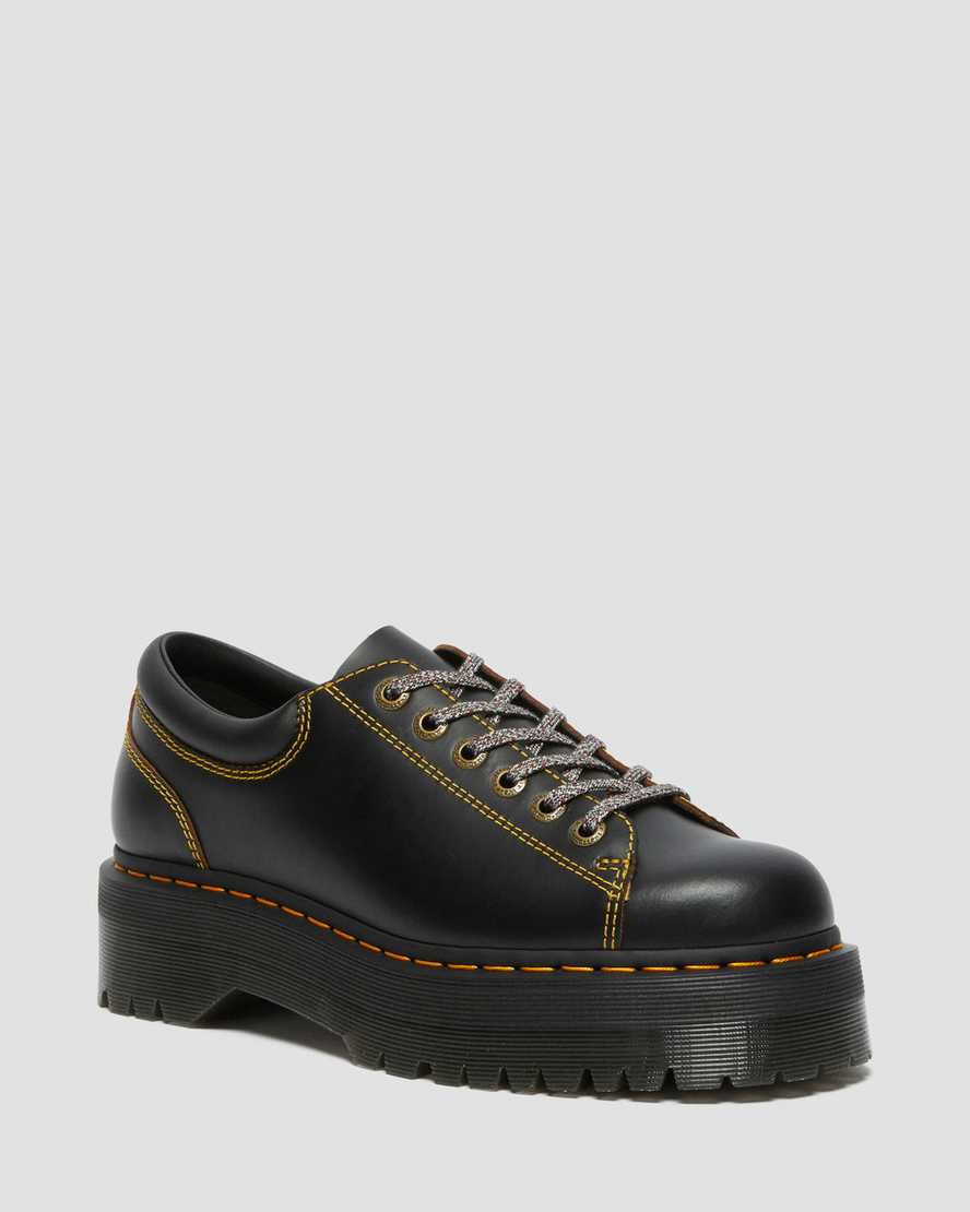 svarta dr martens collier lace to toe platåskor för dam