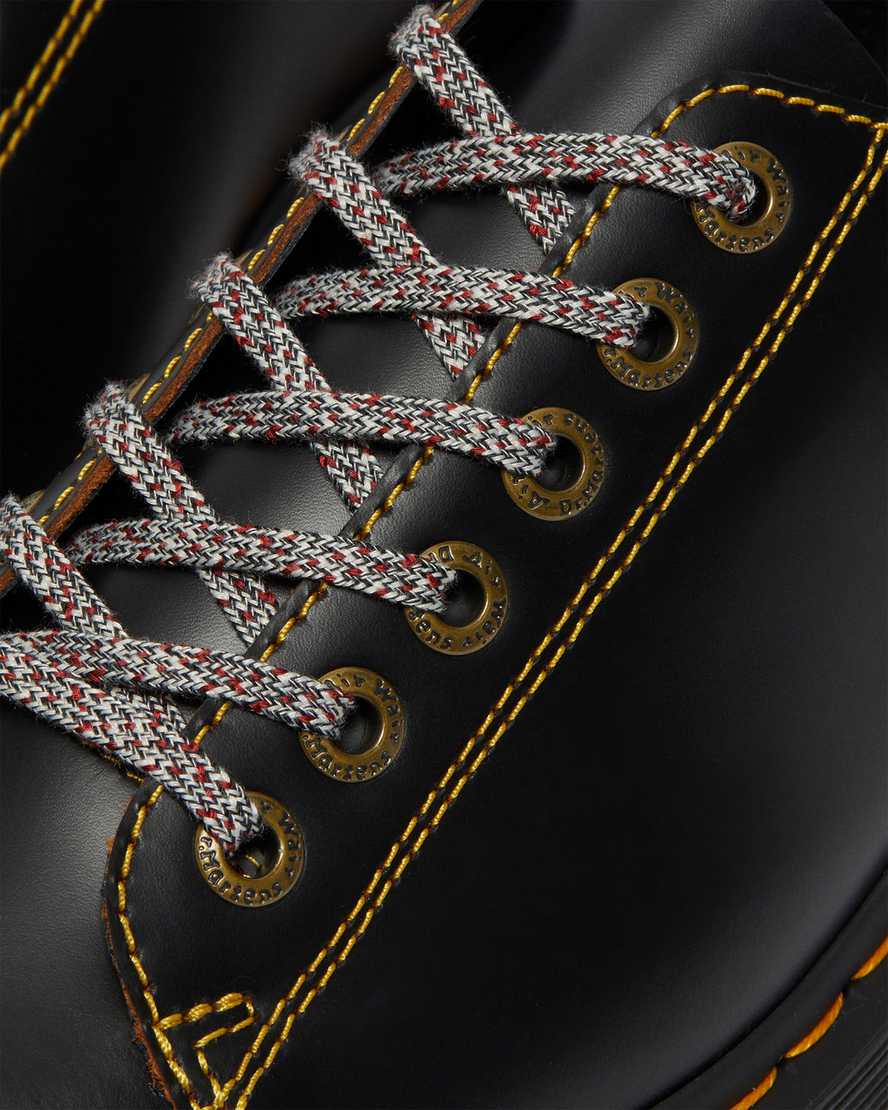 svarta dr martens collier lace to toe platåskor för dam
