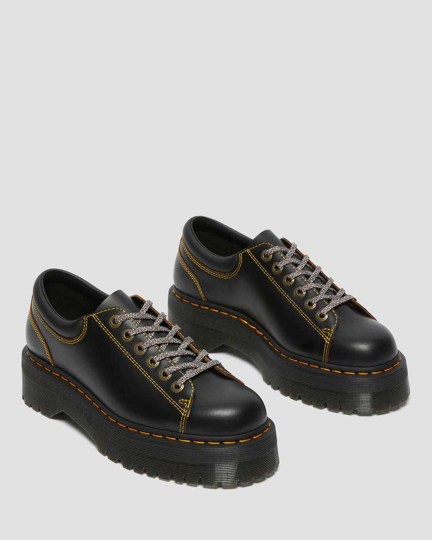 svarta dr martens collier lace to toe platåskor för dam