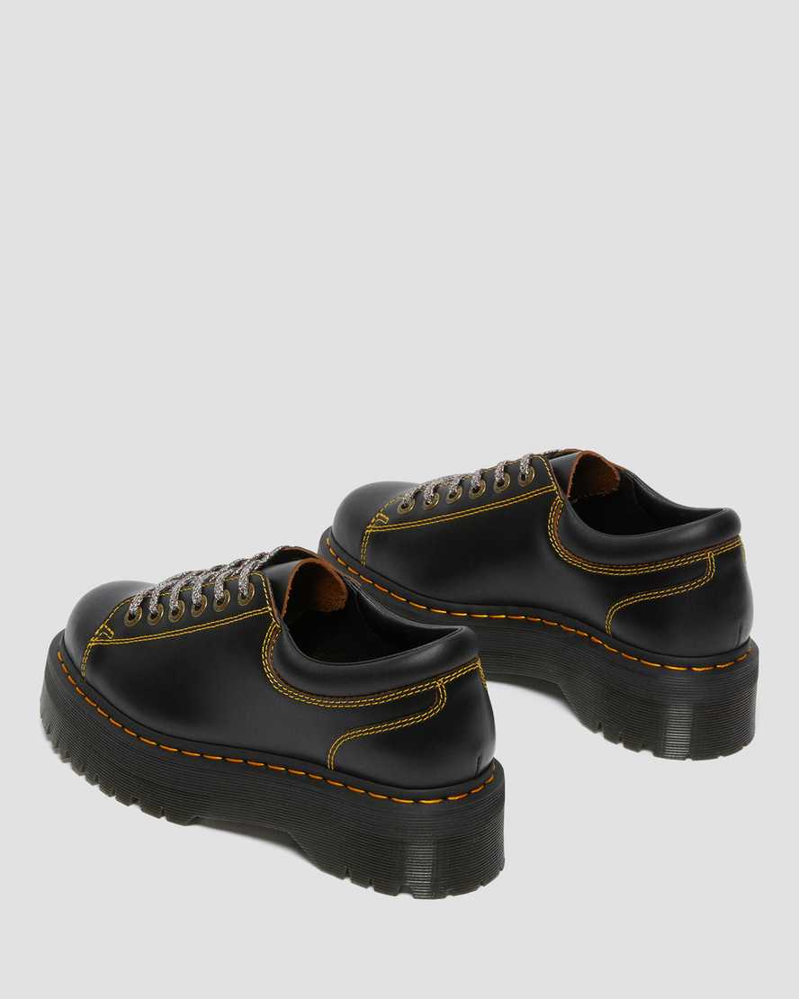 svarta dr martens collier lace to toe platåskor för dam