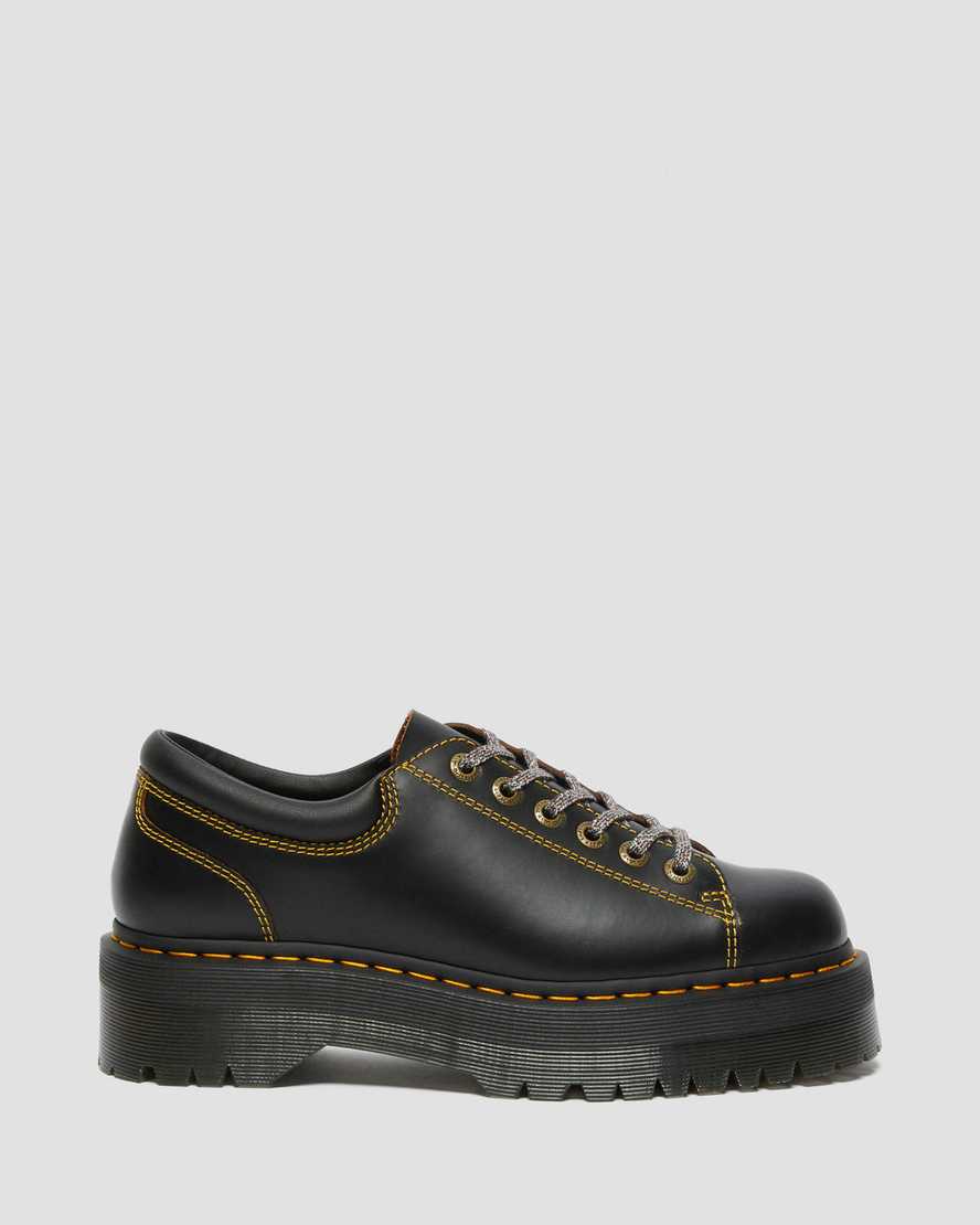 svarta dr martens collier lace to toe platåskor för dam