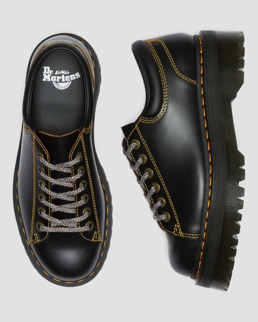 svarta dr martens collier lace to toe platåskor för dam