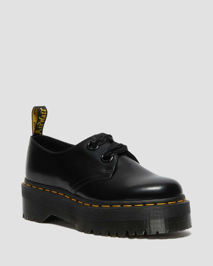 svarta dr martens holly dam platåskor