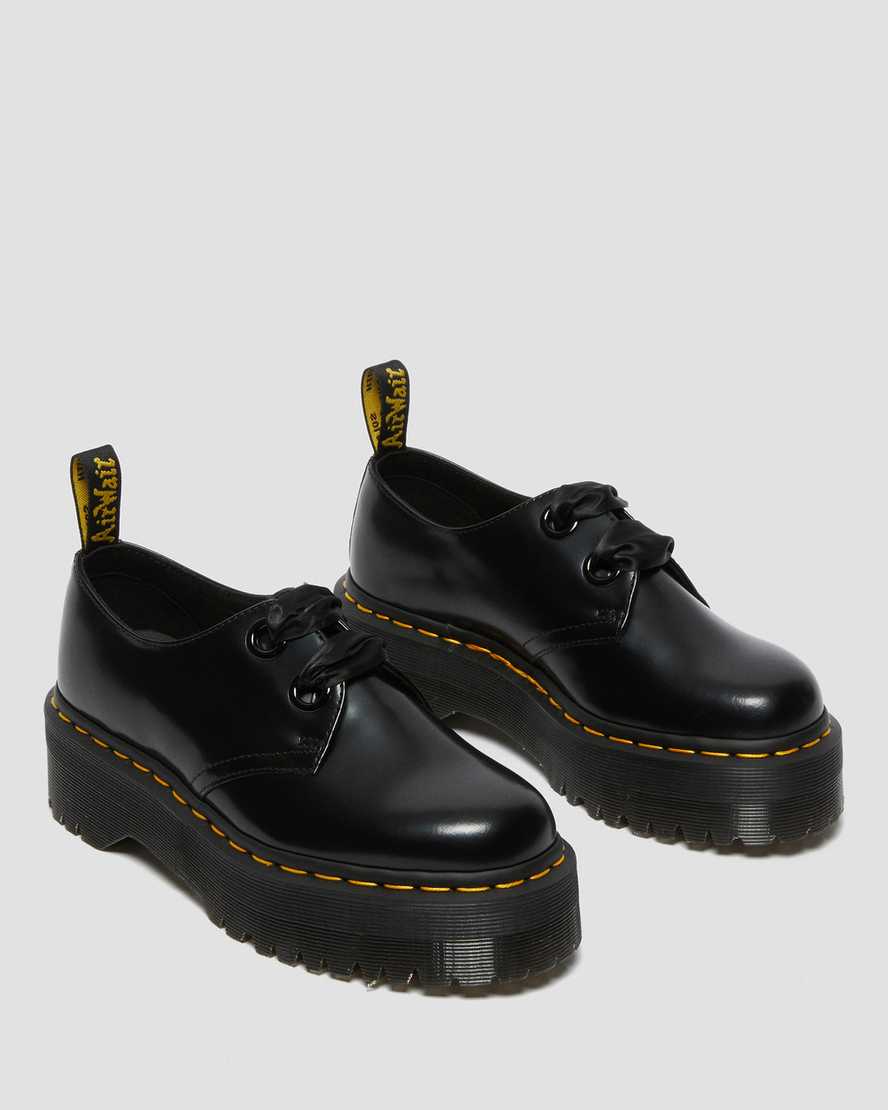 svarta dr martens holly dam platåskor