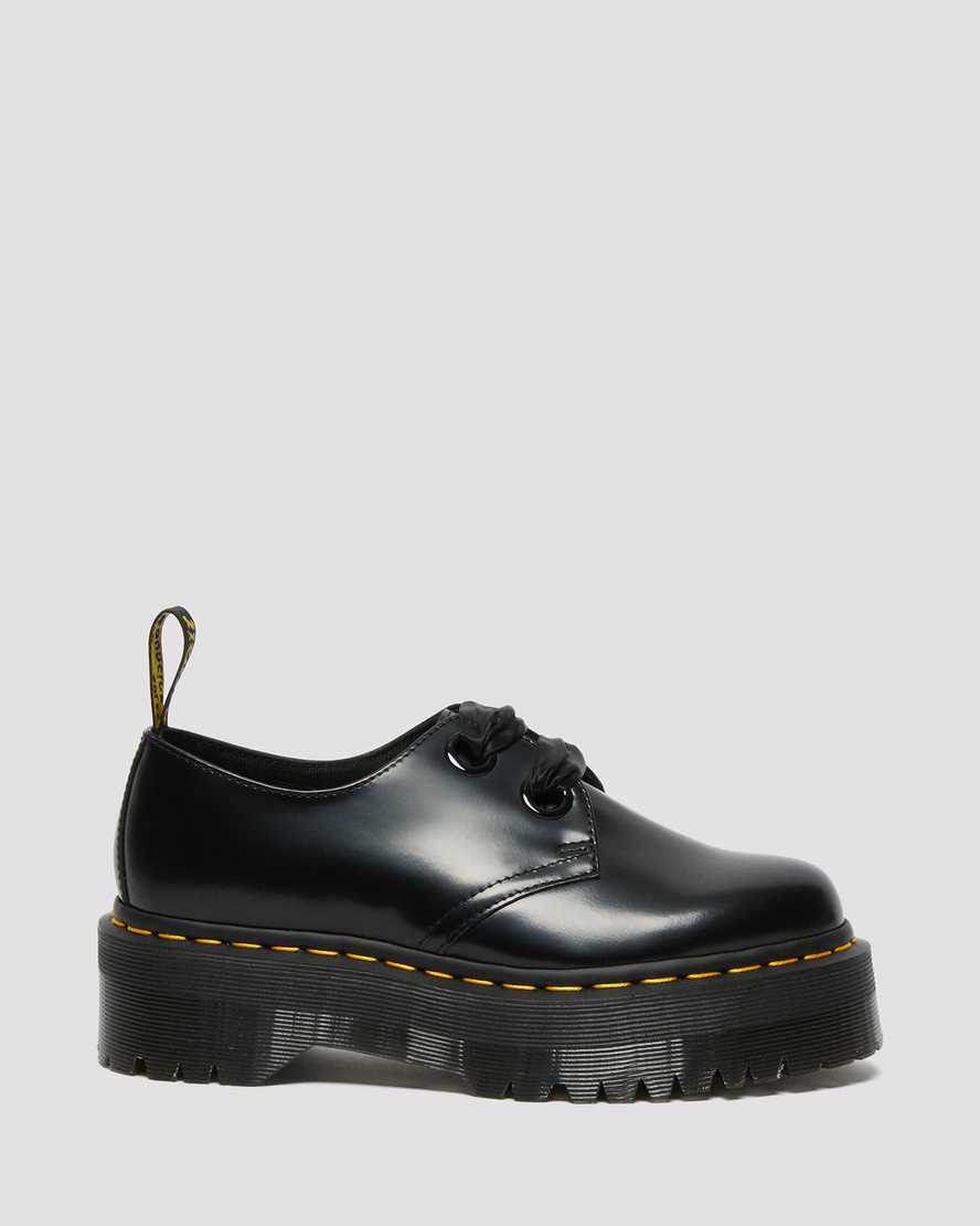 svarta dr martens holly dam platåskor