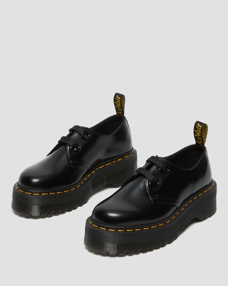 svarta dr martens holly dam platåskor