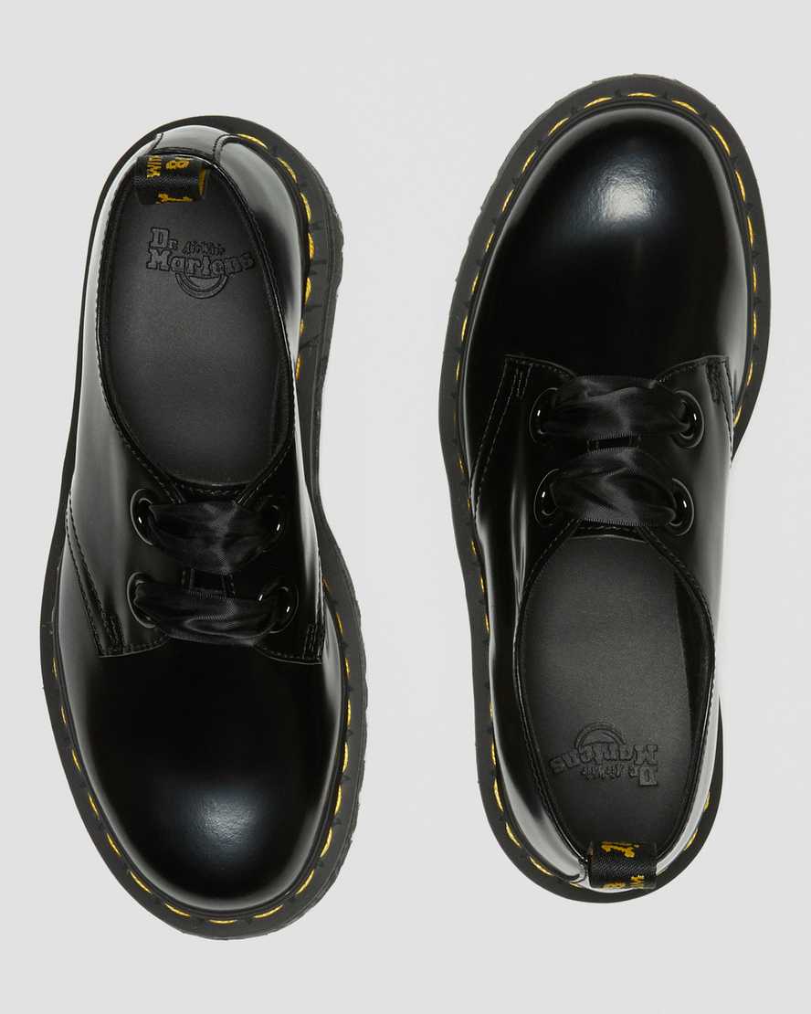 svarta dr martens holly dam platåskor