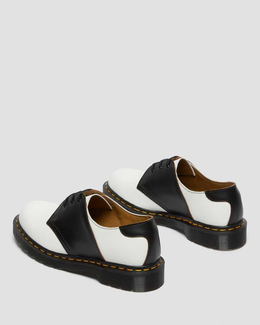 vita svarta dr martens 1461 dam sadelskor