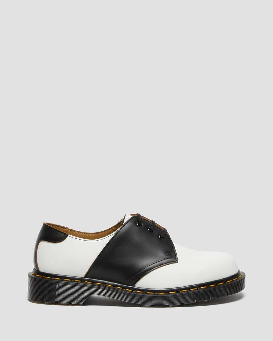 vita svarta dr martens 1461 dam sadelskor