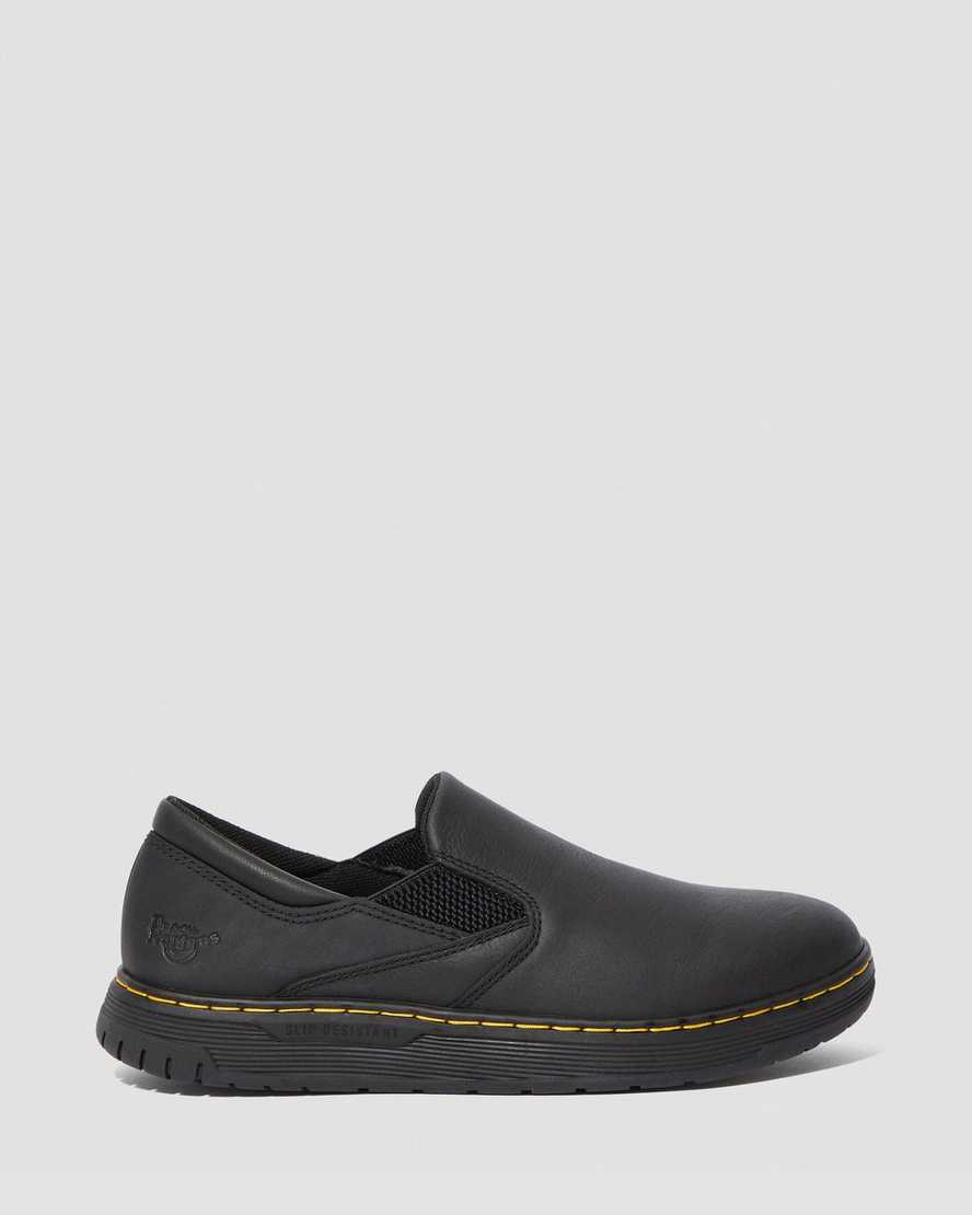 svarta dr martens brockley halksäkra arbetsskor för dam